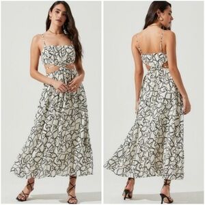 ASTR The Label Sanger Scribble Print Dress Large